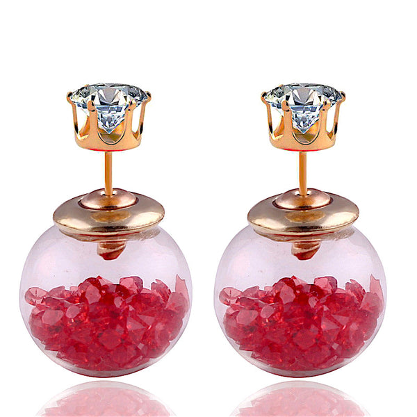 Beads Filling Double-sided Studs