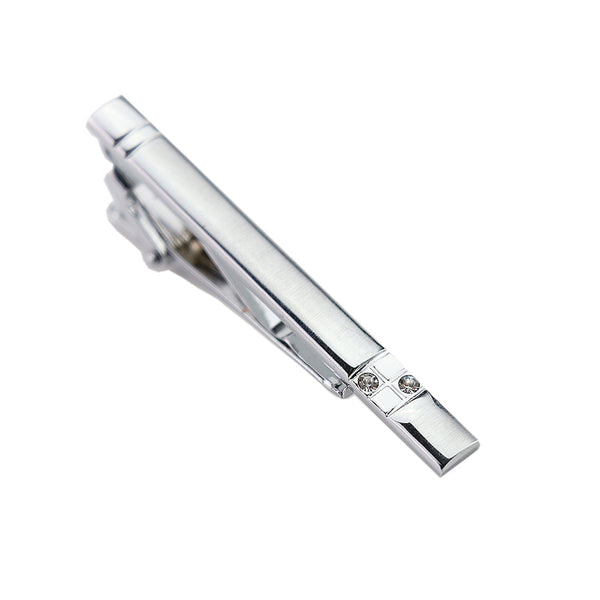 Two Crystals Tie Clip