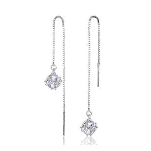 Cubic Crystal Tassel Earrings