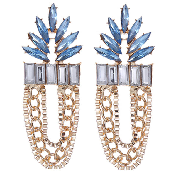 Hanging Chain Crystal Earrings