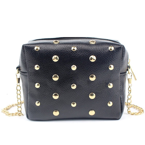 Golden Rivets Rectangle Sling Bag