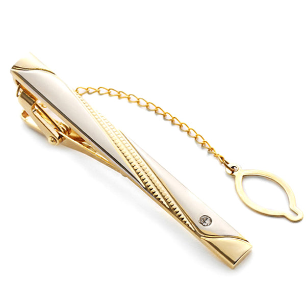 Diagonal Bliss Crystal Tie Clip
