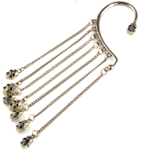 Hanging Skulls Ear Cuff