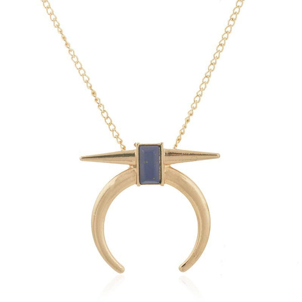Geometric Horn Pendant Necklace
