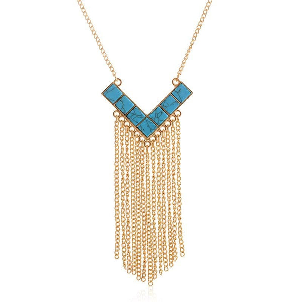 Triangle Fringes Statement Necklace