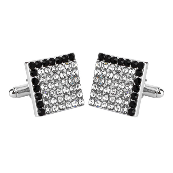 Crystal Embellished Square Cufflinks