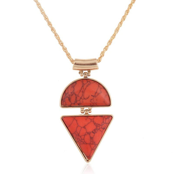 Circle Triangle Marble Necklace