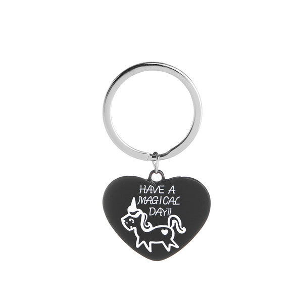 HAVE A MAGICAL DAY Unicorn Carved Keychain