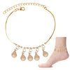 Crystal & Water-Drop Dangle Charms Anklet