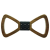 Silver Dots on Black Centred Wooden Bowtie