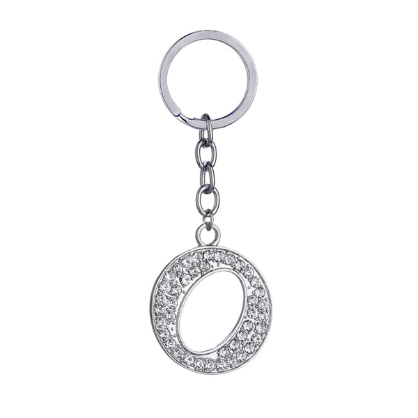 Letter O Crystal Charm Keychain