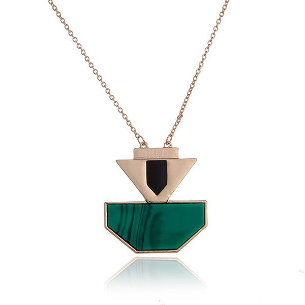 Geometric Cut Stone Necklace