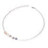 Beaded Cubes Silver Anklet