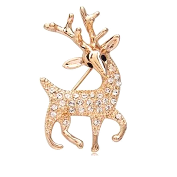 Rhinestone Deer Pin Brooch