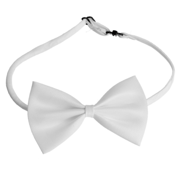 Smooth White Polyester Bowtie