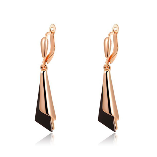 Folded Triangle Drop Earrings