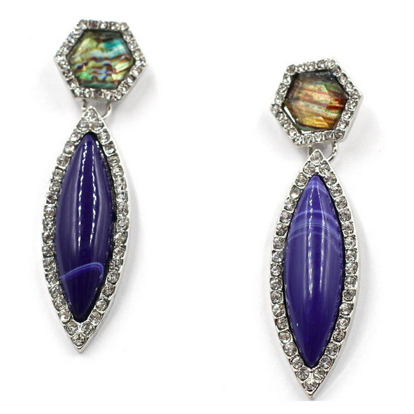Glittery Eye Drop Earrings
