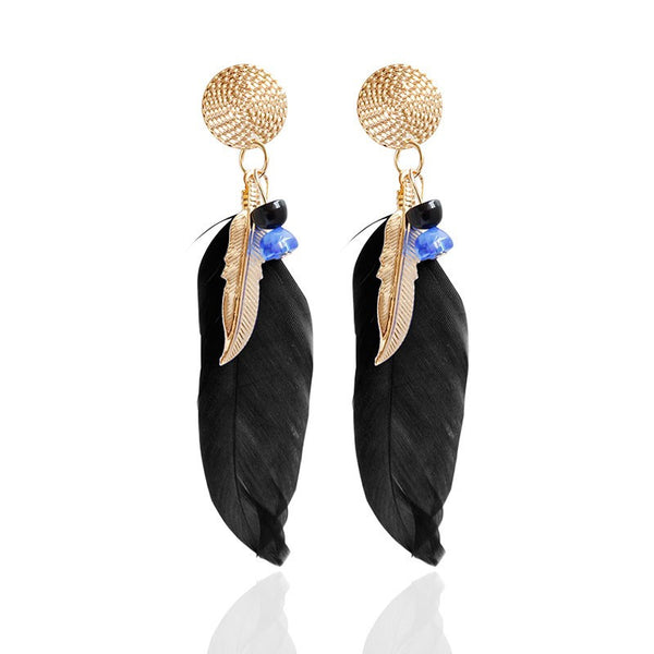 Feather Vintage Dangle Earrings