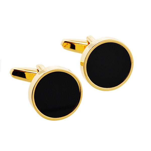 3D Circle Black Cufflinks