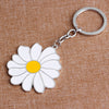 White Daisy Flower Spring Time Keychain
