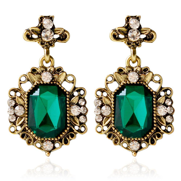 Green Crystal Earrings