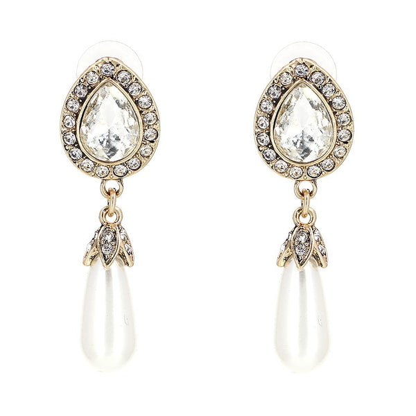 Pearl Drop Square Earrings