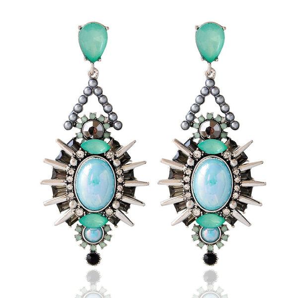 Crystal with Rivets Earrings