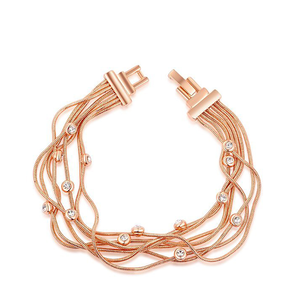 Crystal Studded Multi Layer Bracelet