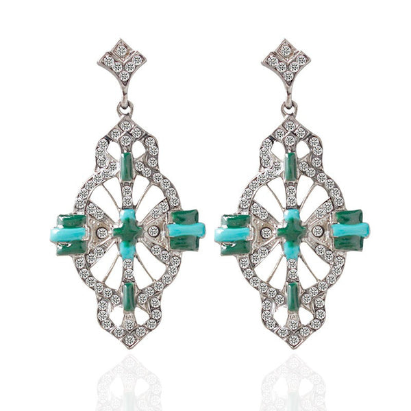 Vintage Grid Dangle Earrings