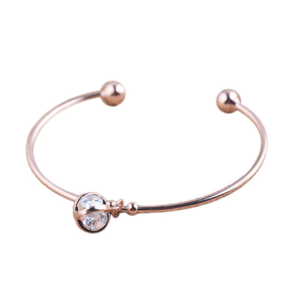 Crystal Charm Cuff Bracelet