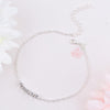 Beaded Cubes Silver Anklet