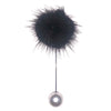 Soft Fur & Pearl Closure Lapel Pin