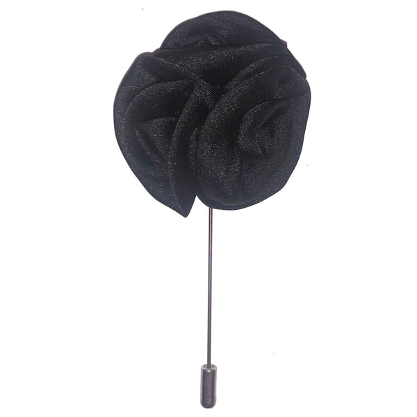 Black Three Roses Lapel Pin