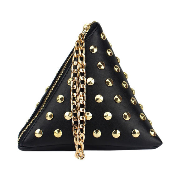 Golden Rivets Pyramid Sling Bag