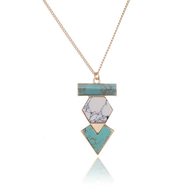 Geometric Double Tone Marble Necklace