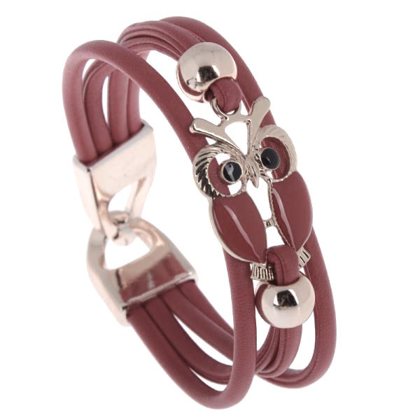 Owl Beaded Leather Bracelet