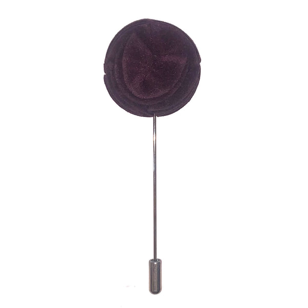 Brown Velvet Flower Lapel Pin