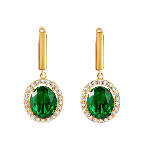 Hanging Emerald Princess Earrings