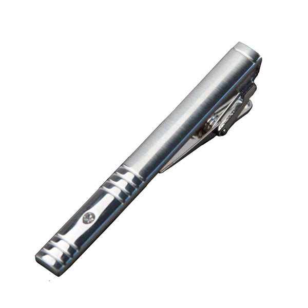 Crystal and Bars Tie Clip