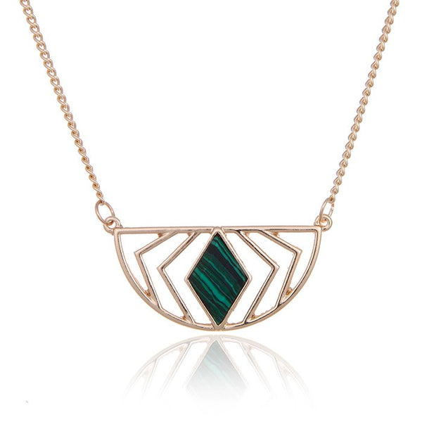 Geometric Hollow Out Pendant Necklace