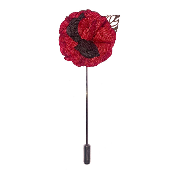 Maroon Multiple Flowers Lapel Pin