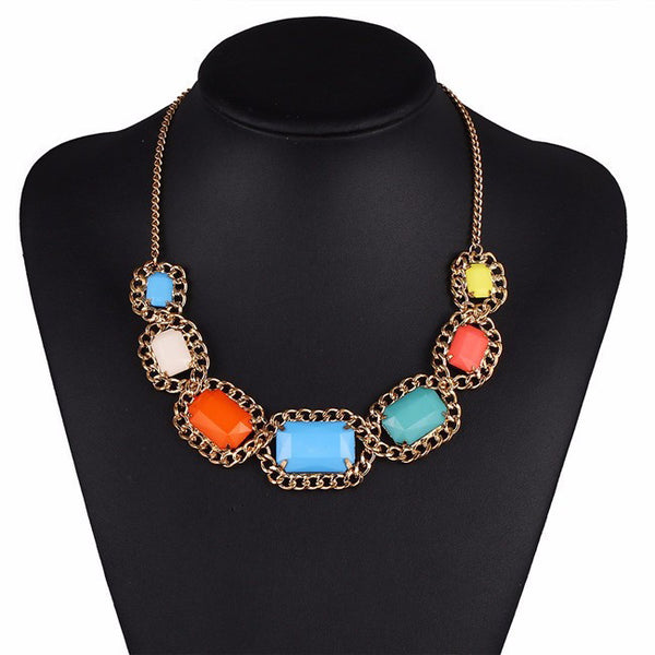 Connected Rectangles Necklace
