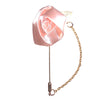 Peach Rose & Leaf Chain Lapel Pin