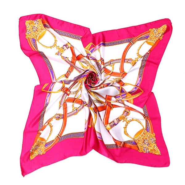 Geometric Foulard Print Silk Scarf