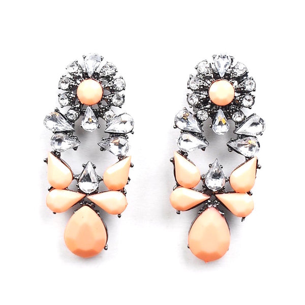 Crystal Flower Drop Earrings