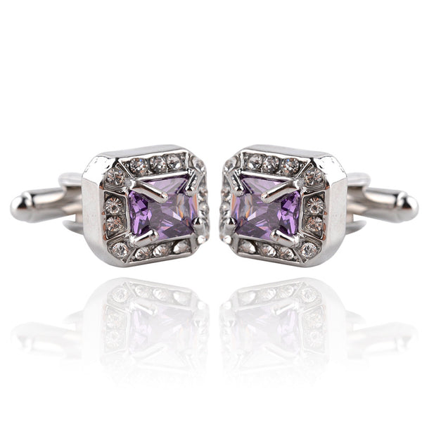 Crystal Embellished Rectangle Cufflinks