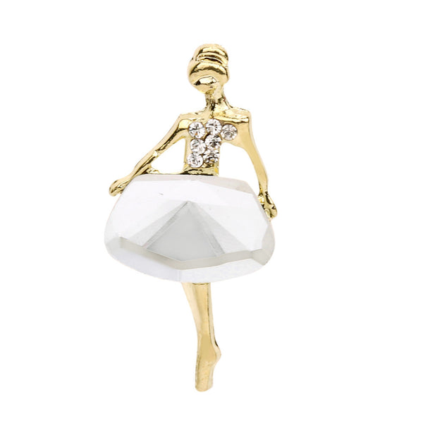 Ballet Girl Crystal Brooch