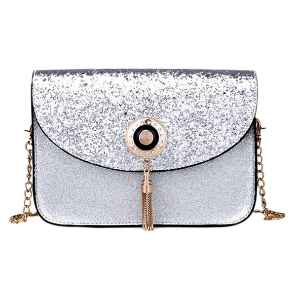 Metal Tassel Shimmer Sling Bag
