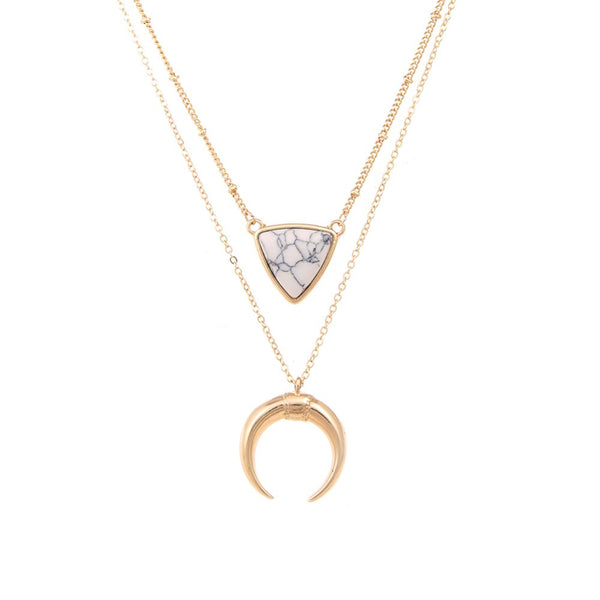 Triangle Moon Crescent Necklace