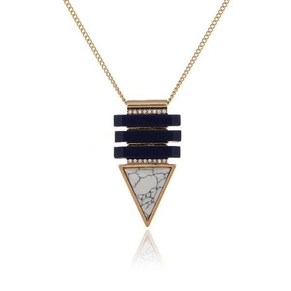 Crystal Geometric Triangle Drop Necklace